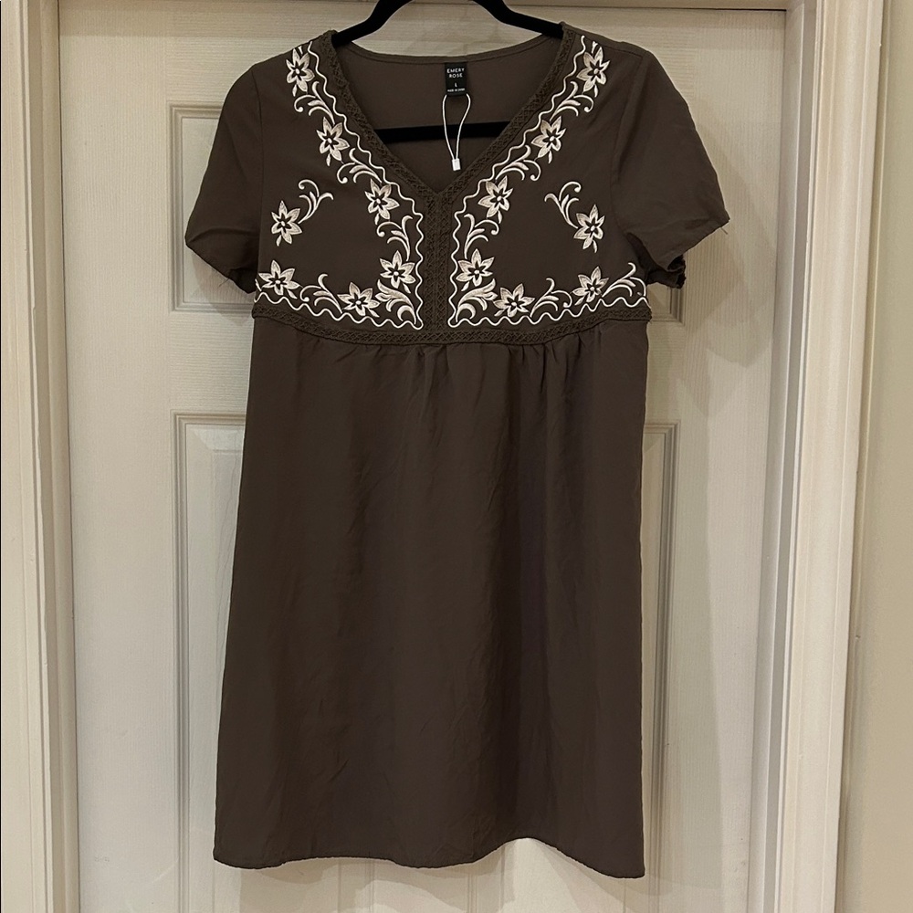 Emery Rose Tunic Cover Up Mini Dress Large